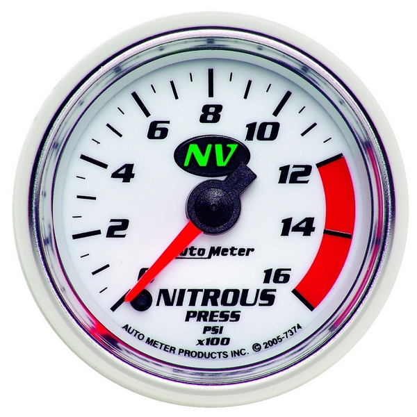 2-1/16" NITROUS PRESSURE, 0-1600 PSI, NV